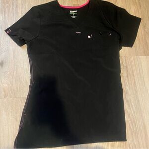 Scrubstar Black and Pink Women's Top
